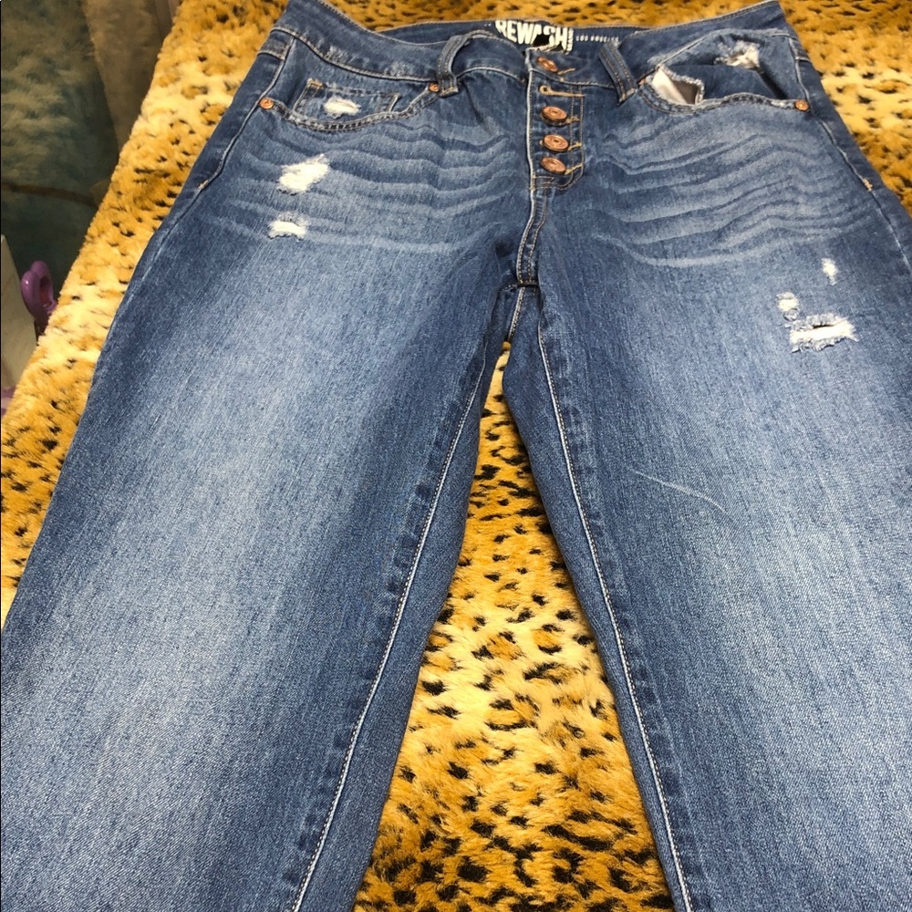 Rewash High Rise Distressed Blue Jeans